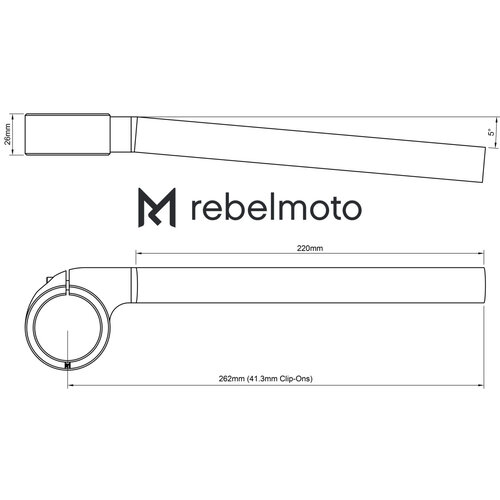 Rebelmoto Clips réglables de 0 ° à 5 ° Argent