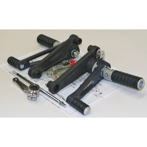 Tarozzi Kawasaki GPZ Fußrastenanlage Schwarz Faltbar