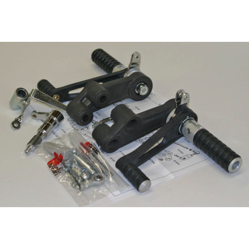 Tarozzi Kawasaki GPX/ZX/R/SR Commandes reculées Noir Pliable