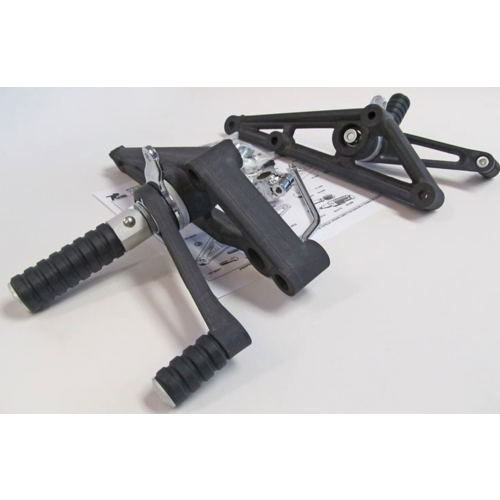 Tarozzi Kawasaki GPX/ZX/R/SR Fußrastenanlage Schwarz Faltbar