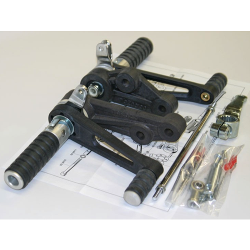 Tarozzi Suzuki GSX Fußrastenanlage Schwarz Faltbar