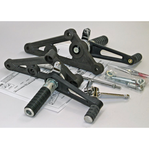 Tarozzi Yamaha Fußrastenanlage Schwarz Faltbar