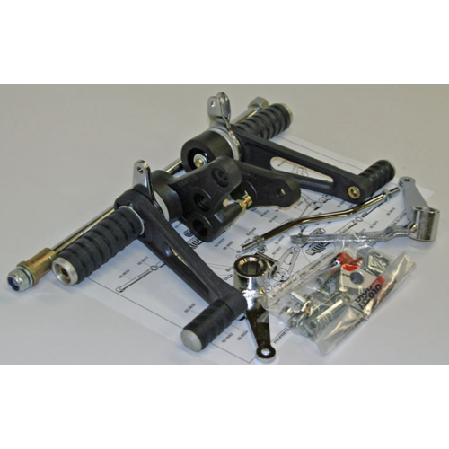 Tarozzi Honda CX500 E Rearset Black Fixed