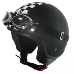 Casque Custom Flag Racer Jet Noir & Blanc