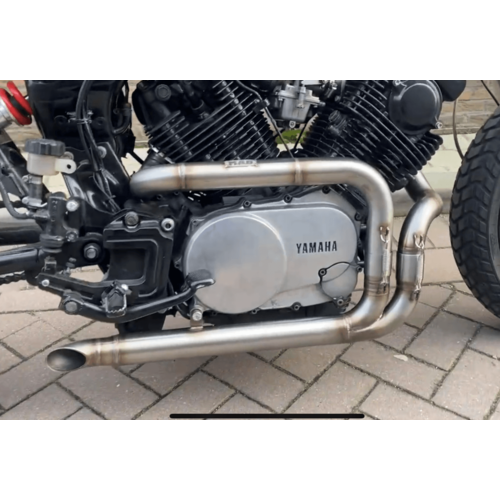 MAD Exhaust Yamaha XV Virago Slashcut Exhaust With A Building Muffler