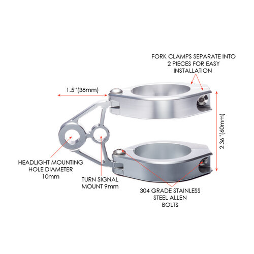 Luxurious Headlight Brackets "Corto Polished"