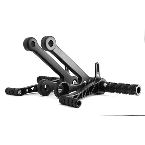 MessnerMoto Universele Moto CNC RearSet - Zwart