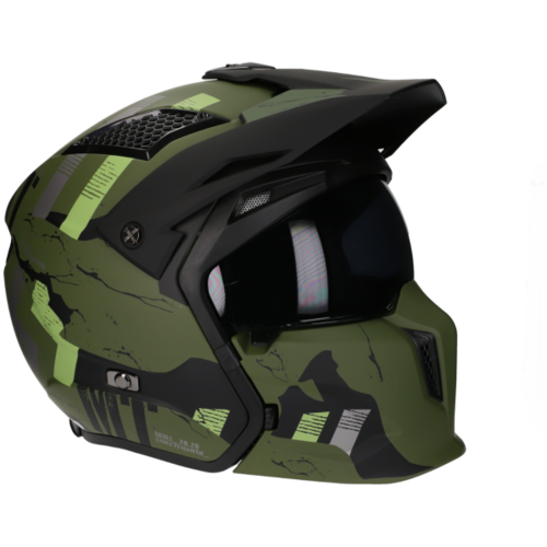 MT Helmets Casque Streetfighter SV Skull Matt Green-(Choose Size)