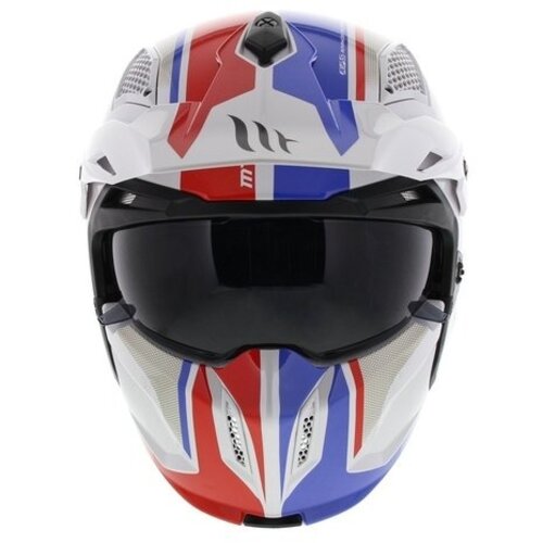 MT Helmets Casque Streetfighter SV Twin Blanc/Bleu/Rouge-(Choisissez la Taille)