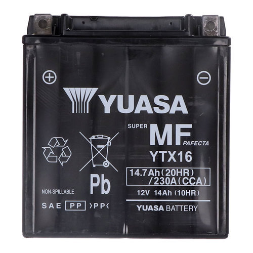 Yuasa AGM Battery YTX16-WC | Suzuki/Kawasaki/Honda/Triumph