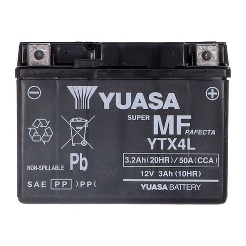 Yuasa AGM Battery YTX4L-WC | Suzuki 92-93 DR650S N, P 650cc