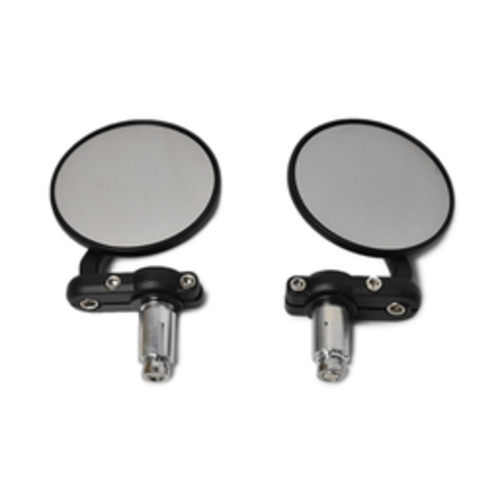 Paar schwarze 7,5 cm Bar End Cafe Racer Spiegel