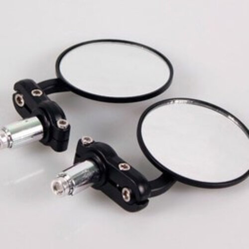 Paar schwarze 7,5 cm Bar End Cafe Racer Spiegel