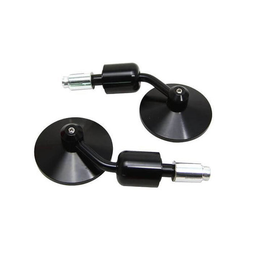 Pair of Black Billet Bar End Mirrors
