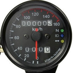 Schwarzes Speedo mit 3 Kontrollleuchten 60MM