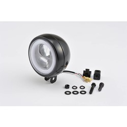 4.5" LED Halo Headlight "Capsule120" Black  Bottom-Mount