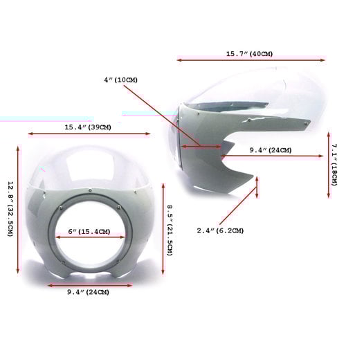 Retro Cafe Racer Fairing Clear