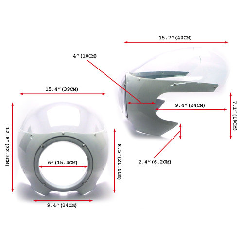 Retro Oldskool Cafe Racer Kuip Clear