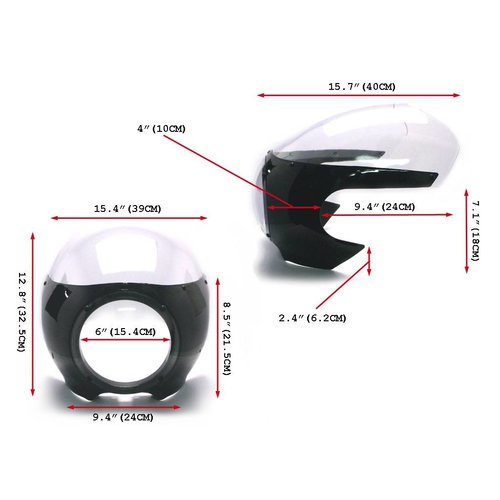 Retro Oldskool Cafe Racer Kuip Clear