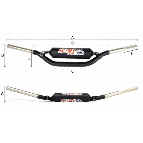 MCU Twinbar en aluminium noir "OnlyMX"