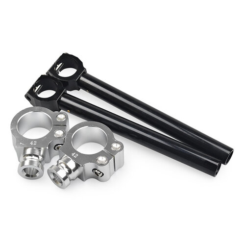 22MM Adjustable Clipons CNC (Silver / Black)
