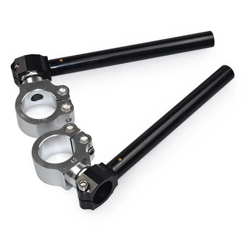 22MM Adjustable Clipons CNC (Silver / Black)