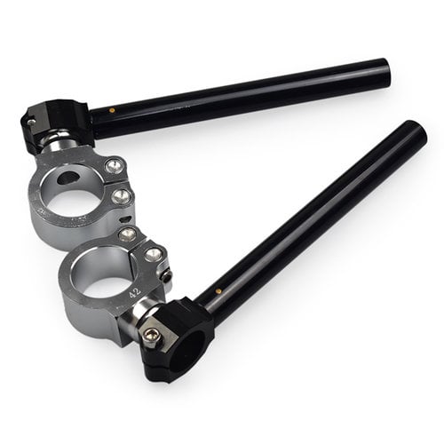 22MM Adjustable Clipons CNC (Silver / Black)