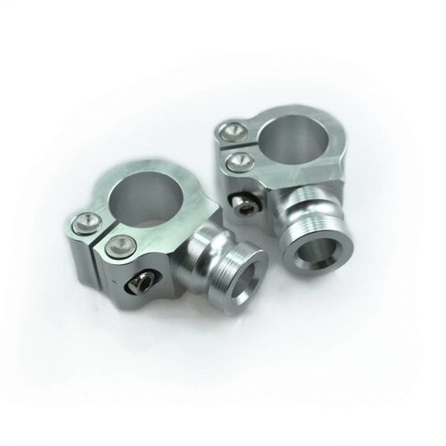 22MM Adjustable Clipons CNC (Silver / Black)