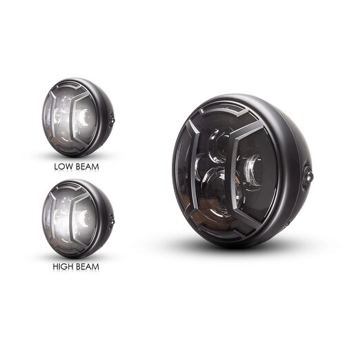 7  "Matte Black Multi Projektor LED Scheinwerfer + Armor Cover