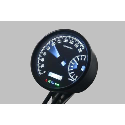Daytona Velona "W" 80 mm snelheidsmeter 200 km / u en 9000 tpm