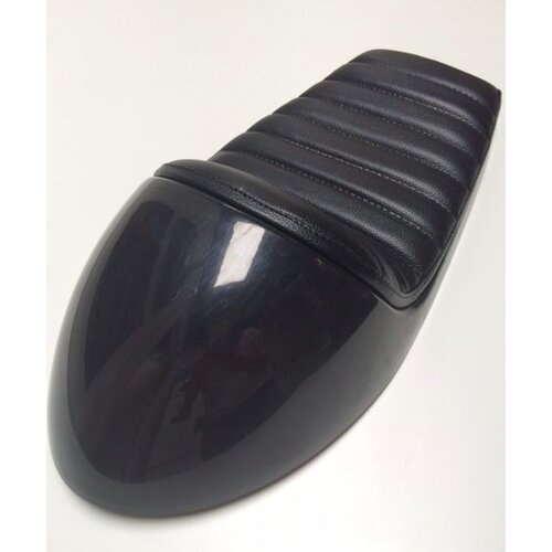 Selle noire classique Café Racer, fin rembourrage