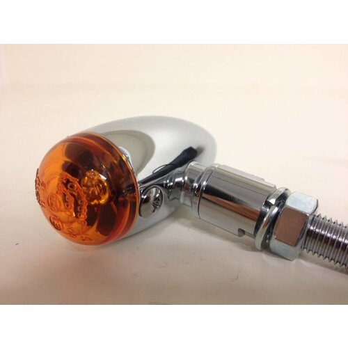 Shin Yo Pair of Mini Bullet Turn Signals Chrome Amber