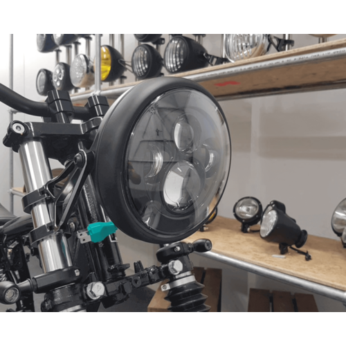 Phare à LED 7" Shorty universel noir mat