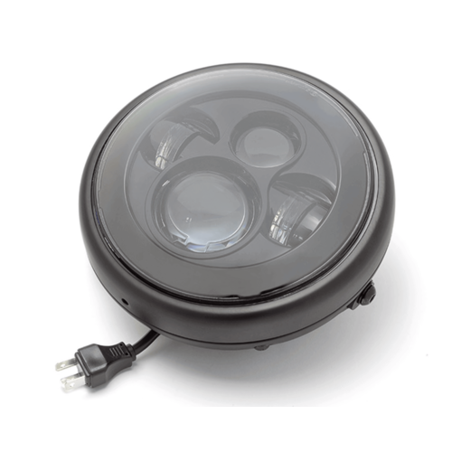 7 "Universal Metal Shorty LED Koplamp Matzwart