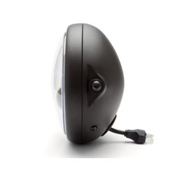 7 "Universal Metal Shorty LED Koplamp Matzwart