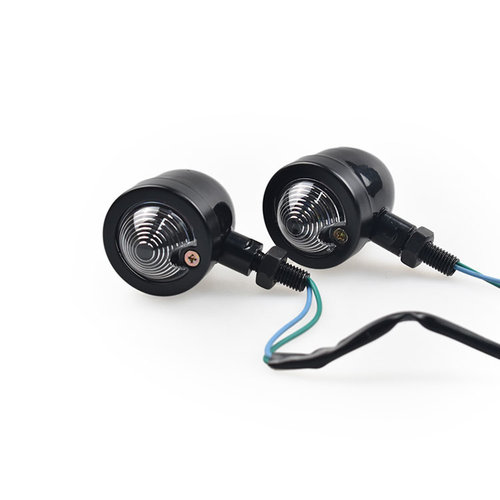 Set Oldskool Black & Transparant Bullet Knipperlichten