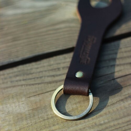 Trip Machine Spanner Key Ring Tobacco Brown