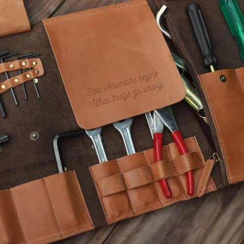 Trip Machine Tool Roll Tobacco Tan