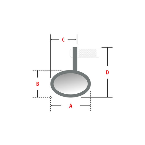 LSL Miroir d'extrémité de barre rétro court (Sélectionnez une couleur)