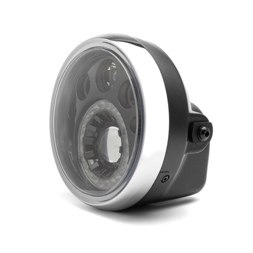7" Black & Chrome Multi Projector LED Headlight