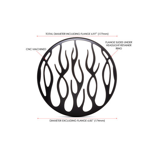 Flames Design Headlight Grid 7 "