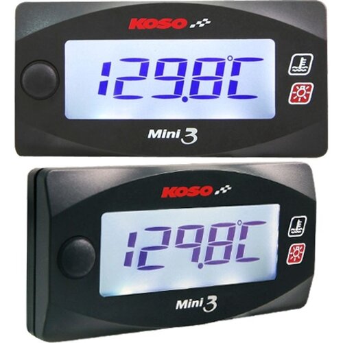 KOSO D48 voltmeter (zwart LCD - rood)