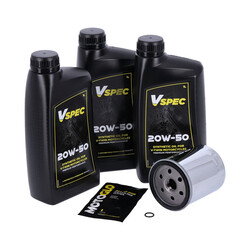 Motorolieserviceset | 20W50 Synthetisch 3 Liter | 84-99 Softail; 87-94 FXR-Model; 86-20 Xl Sportief | Zwart Filter Of Chroomfilter