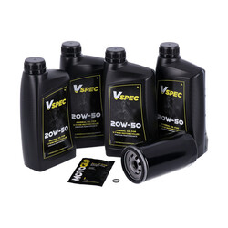 Motorolieserviceset | 20W50 Mineraal 4 Liter | 91-98 Dyna (NU) | Zwart Filter Of Chroomfilter