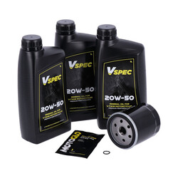 Motoröl-Service-Kit | 20W50 Mineral 3 Liter | 84-98 Softail; Modell FXR 87-94; 86-22 Xl Sportster (NU) | Chromfilter Oder Schwarzfilter