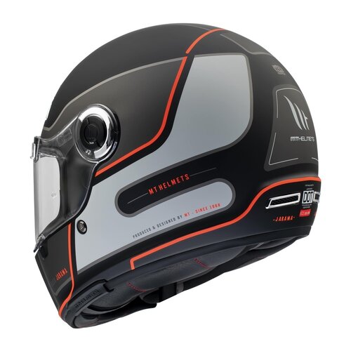 MT Helmets Casque Jarama SV Baux Noir Mat-Argent | Détails Gris-Rouge