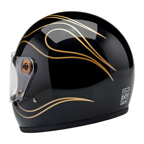 Biltwell Gringo S Helm Glans Zwarte Vlammen | ECE R22.06