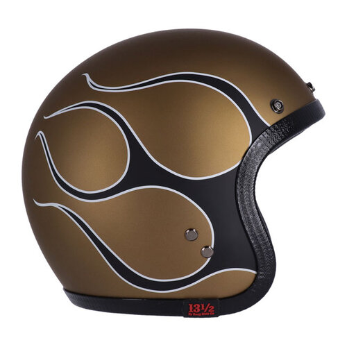 13½ Casque Skull Bucket Flammes Or Mat | ECE 22.06