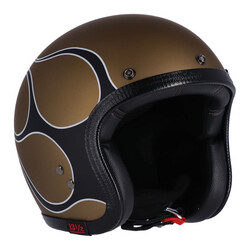 Skull Bucket Helmet Flames Matt Gold | ECE 22.06
