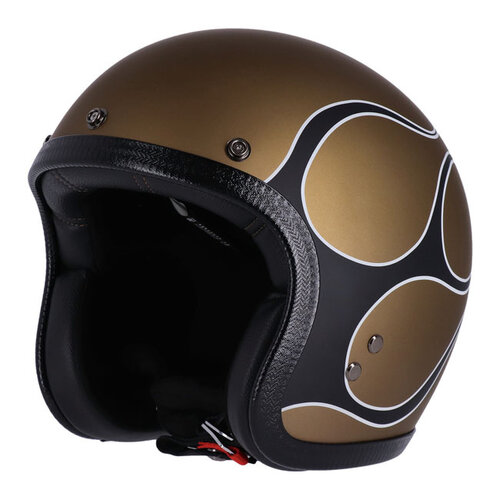 13½ Casque Skull Bucket Flammes Or Mat | ECE 22.06